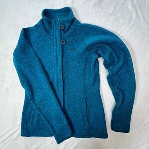 Women's North Face Full Zip Sweater/Coat – Blue with‎ Grey Speckles, Size Small